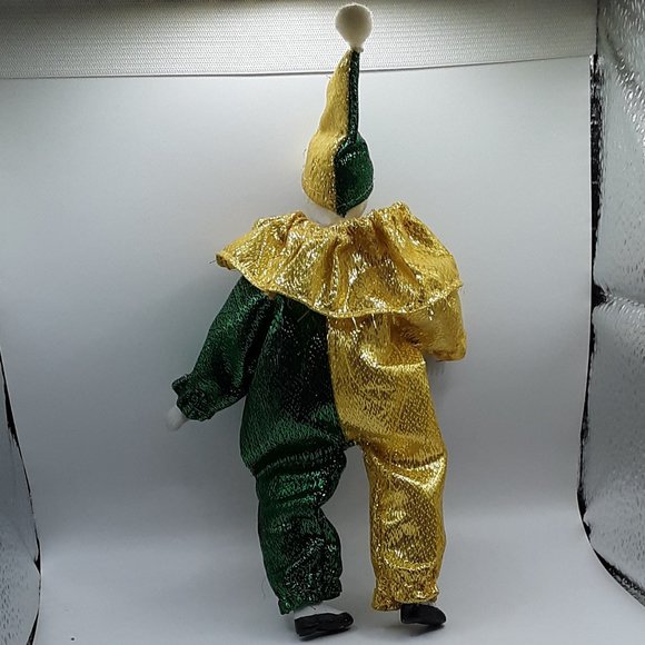 Harlequin Jester Clown Girl Doll Vintage Preowned Bendable Wires Collectible - Picture 12 of 14